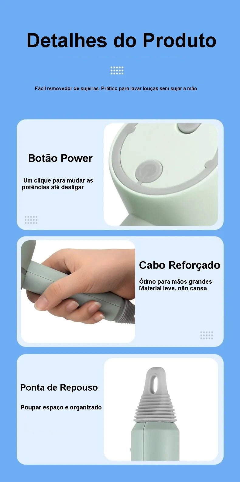 Escova De Limpeza Elétrica Multi-funcional com USB Recarregável - Garimpo Economia